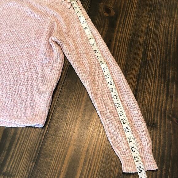 Cloud Chaser Y2K Pink Crewneck Sweater Cutout Ribbed Women’s XL Cozy Stretch - Picture 4 of 9